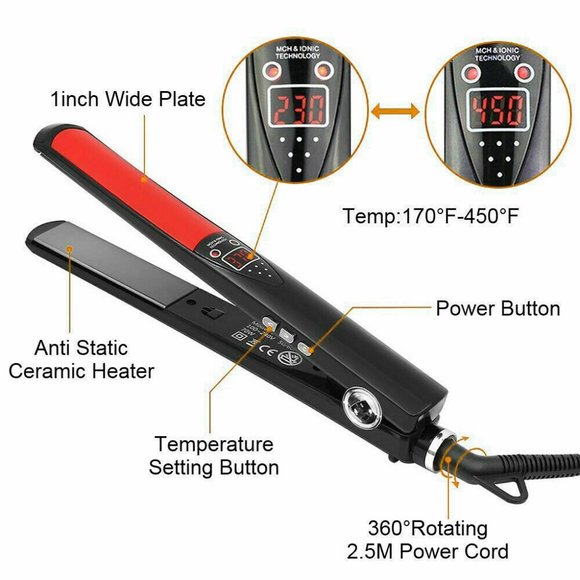 NEW MCH Heater Max‎ Temp 230 C(450 F) Hair Straightener - Picture 11 of 12